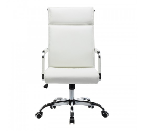 Καρέκλα γραφείου διευθυντη Mavel PU λευκό 55x62x100-110εκ Υλικό: PU  METAL 360-000030