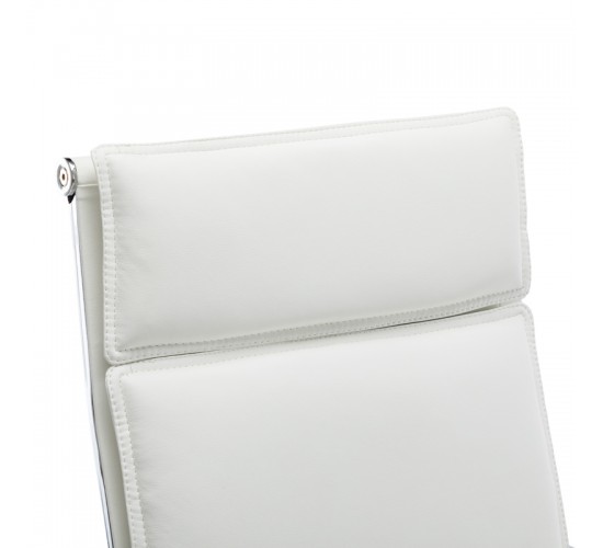 Καρέκλα γραφείου διευθυντη Mavel PU λευκό 55x62x100-110εκ Υλικό: PU  METAL 360-000030