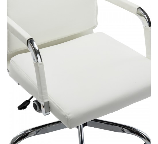 Καρέκλα γραφείου διευθυντη Mavel PU λευκό 55x62x100-110εκ Υλικό: PU  METAL 360-000030