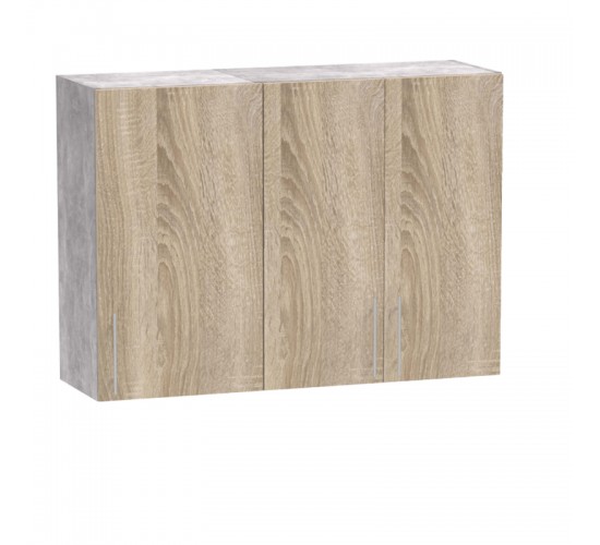 Σύνθεση κουζίνας Festa I μελαμίνη σε sonoma απόχρωση και πάγκο σε ανοιχτό γκρι 100x60x85εκ Υλικό: CLIPBOARD 16mm 361-000009