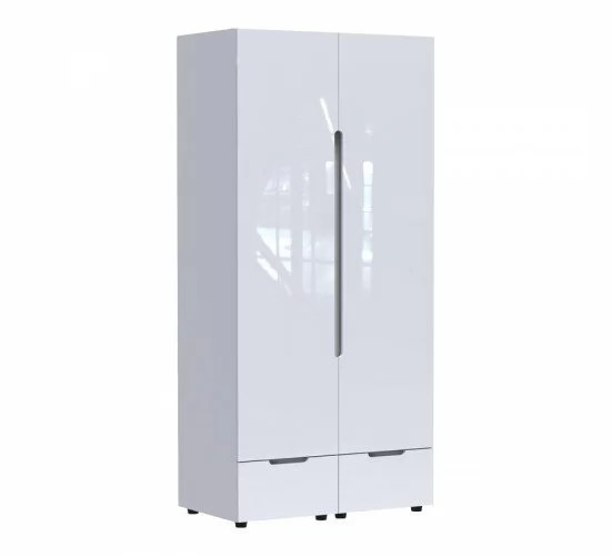 Ντουλάπα δίφυλλη Afina mdf σε λευκή glossy απόχρωση 100x57x213εκ Υλικό: CHIPBOARD - MDF 361-000017 Ντουλάπα δίφυλλη Afina mdf σε λευκή glossy απόχρωση 100x57x213εκ Υλικό: CHIPBOARD - MDF 361-000017