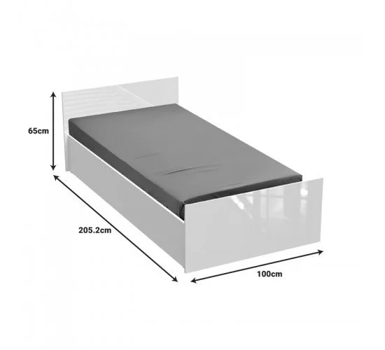 Κρεβάτι μονό Afina μελαμίνη σε λευκή glossy απόχρωση 90x200εκ Υλικό: Chipboard 361-000020 Κρεβάτι μονό Afina μελαμίνη σε λευκή glossy απόχρωση 90x200εκ Υλικό: Chipboard 361-000020