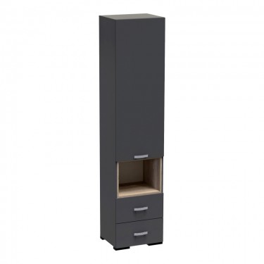 Βιτρίνα-στήλη Toscana σε ανθρακί απόχρωση 50x42x222.5εκ Υλικό: CHIPBOARD 361-000022