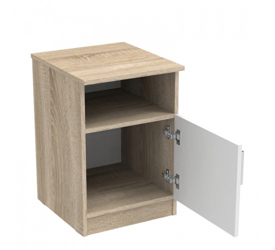 Κομοδίνο Galdi σε sonoma-λευκή απόχρωση 40x45x60εκ Υλικό: CHIPBOARD 361-000035 Κομοδίνο Galdi σε sonoma-λευκή απόχρωση 40x45x60εκ Υλικό: CHIPBOARD 361-000035