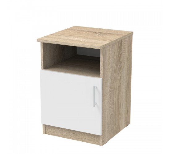 Κομοδίνο Galdi σε sonoma-λευκή απόχρωση 40x45x60εκ Υλικό: CHIPBOARD 361-000035 Κομοδίνο Galdi σε sonoma-λευκή απόχρωση 40x45x60εκ Υλικό: CHIPBOARD 361-000035