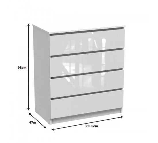 Συρταριέρα Dicama mdf-μελαμίνη σε λευκη glossy απόχρωση 85.5x47x98εκ Υλικό: CHIPBOARD - MDF 361-000046 Συρταριέρα Dicama mdf-μελαμίνη σε λευκη glossy απόχρωση 85.5x47x98εκ Υλικό: CHIPBOARD - MDF 361-000046