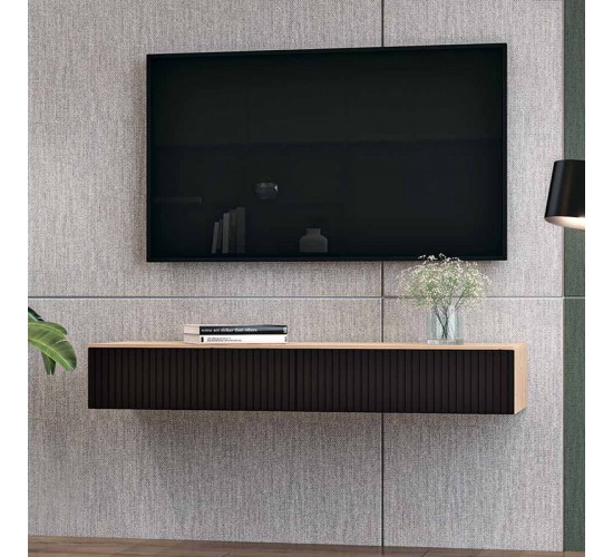Κονσόλα με 2 συρτάρια Doha mdf σε μαύρη με oak απόχρωση 120x41x20cm Υλικό: MDF WITH MELAMINE COATING 361-000074 Κονσόλα με 2 συρτάρια Doha mdf σε μαύρη με oak απόχρωση 120x41x20cm Υλικό: MDF WITH MELAMINE COATING 361-000074