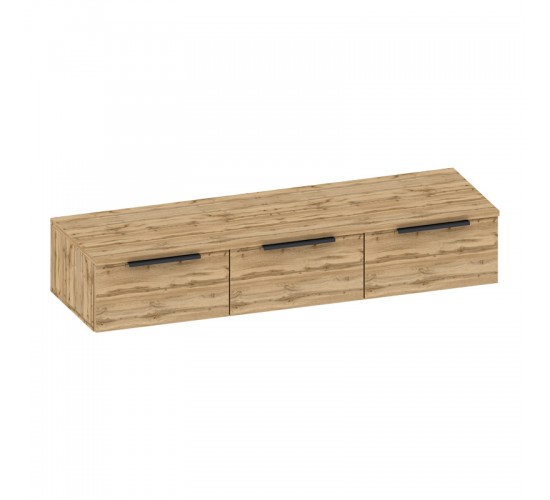 Κονσόλα με 3 συρτάρια Doha σε μαύρη με oak απόχρωση 120x39x22cm Υλικό: CHIPBOARD 361-000075 Κονσόλα με 3 συρτάρια Doha σε μαύρη με oak απόχρωση 120x39x22cm Υλικό: CHIPBOARD 361-000075