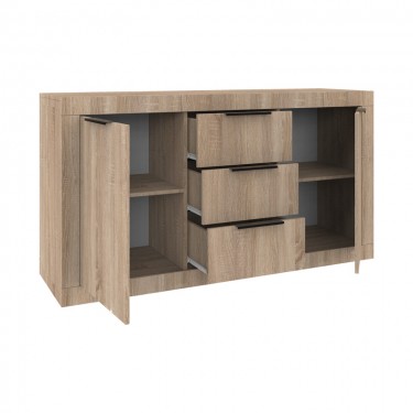 Μπουφές Doha σε sonoma απόχρωση 150x45x80.5εκ Υλικό: CHIPBOARD 361-000100