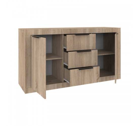 Μπουφές Doha σε sonoma απόχρωση 150x45x80.5εκ Υλικό: CHIPBOARD 361-000100