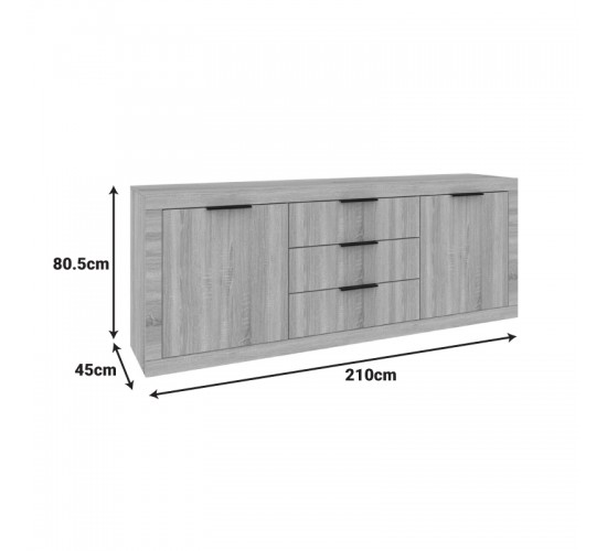 Μπουφές Doha σε λευκή απόχρωση 210x45x80.5εκ Υλικό: CHIPBOARD 361-000107