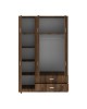 Ντουλάπα τρίφυλλη με συρτάρια Royal καρυδι-oak 150x58x230εκ Υλικό: CHIPBOARD 361-000120