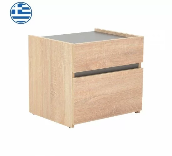 Κομοδίνο Comcie σε φυσικό με γκρι απόχρωση 50x42x45.5εκ Υλικό: CHIPBOARD 362-000001 Κομοδίνο Comcie σε φυσικό με γκρι απόχρωση 50x42x45.5εκ Υλικό: CHIPBOARD 362-000001