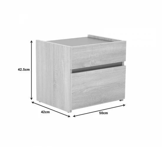 Κομοδίνο Comcie σε φυσικό με γκρι απόχρωση 50x42x45.5εκ Υλικό: CHIPBOARD 362-000001 Κομοδίνο Comcie σε φυσικό με γκρι απόχρωση 50x42x45.5εκ Υλικό: CHIPBOARD 362-000001