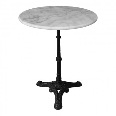 Τραπέζι μαρμάρινο Ancara μαντέμι σε λευκή-μαύρη απόχρωση Φ60x70.8εκ Υλικό: METAL-MARBLE 366-000001