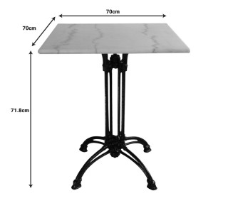 Τραπέζι μαρμάρινο Marmol μαντέμι σε λευκή-μαύρη απόχρωση 70x70x71.8εκ Υλικό: METAL - MARBLE 366-000003
