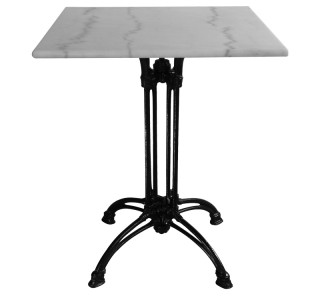 Τραπέζι μαρμάρινο Marmol μαντέμι σε λευκή-μαύρη απόχρωση 70x70x71.8εκ Υλικό: METAL - MARBLE 366-000003