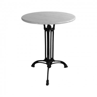 Τραπέζι μαρμάρινο Bastile μαντέμι σε λευκή-μαύρη απόχρωση Φ70x71.8εκ Υλικό: METAL-MARBLE 366-000005