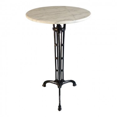 Τραπέζι μπαρ μαρμάρινο Meppo μαντέμι σε λευκή-μαύρη απόχρωση Φ60x107.8εκ Υλικό: METAL-MARBLE 366-000007