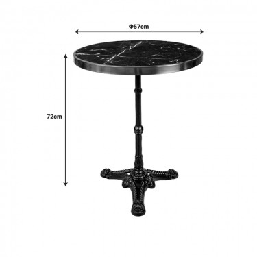 Τραπέζι μαρμάρινο Andeket μαντέμι σε μαύρη-χρυσή απόχρωση Φ57x72εκ Υλικό: METAL-MARBLE 366-000008