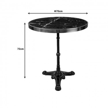 Τραπέζι μαρμάρινο Andeket μαντέμι σε μαύρη-χρυσή απόχρωση Φ70x72εκ Υλικό: METAL - MARBLE 366-000009