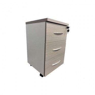 Συρταριέρα γραφείου τροχήλατη Armadi σε sonoma-λευκή απόχρωση 40x40x55εκ Υλικό: MFC Melamine 25MM 367-000016