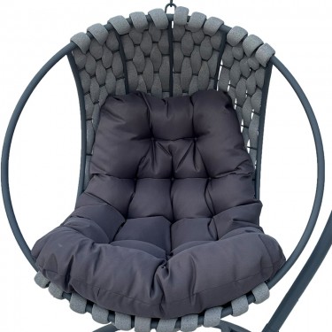 Κούνια φωλιά με βάση Makito μέταλλο-pvc σε γκρι απόχρωση 100x105x195εκ Υλικό: METAL - FABRIC - PVC 368-000004