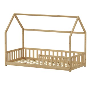 Παιδικό κρεβάτι Callan τ. Montessori με κιγκλίδωμα ξύλο πεύκου σε φυσική απόχρωση 90x190εκ Υλικό: FRAME: PINE WOOD . SLAT: PLYWOOD - RAIL HEIGHT 27 CM 370-000010