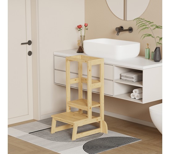 Παιδικός πύργος εκμάθησης Chiquel τ.Montessori ξύλο σε φυσική απόχρωση 45.7x51x90εκ Υλικό: PINE WOOD 370-000028