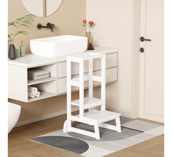 Παιδικός πύργος εκμάθησης Chiquel τ.Montessori ξύλο σε λευκή απόχρωση 45.7x51x90εκ Υλικό: PINE WOOD 370-000029