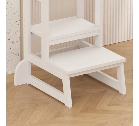 Παιδικός πύργος εκμάθησης Chiquel τ.Montessori ξύλο σε λευκή απόχρωση 45.7x51x90εκ Υλικό: PINE WOOD 370-000029