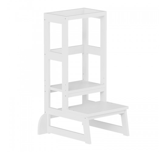 Παιδικός πύργος εκμάθησης Chiquel τ.Montessori ξύλο σε λευκή απόχρωση 45.7x51x90εκ Υλικό: PINE WOOD 370-000029