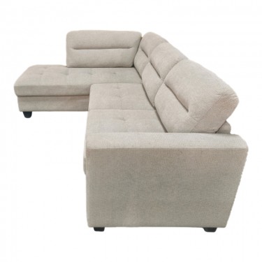 Γωνιακός καναπές δεξιά γωνία Camile ύφασμα σε μπεζ απόχρωση 270x174x95εκ Υλικό: FABRIC  -POCKET SPRING - PP LEGS -EUCALYPTUS WOOD 371-000004