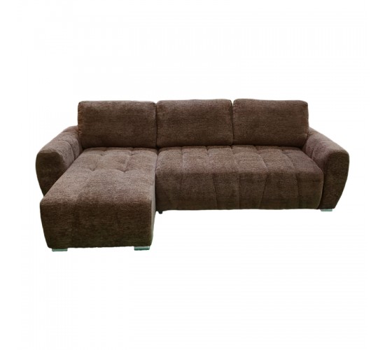 Γωνιακός αναστρέψιμος καναπές-κρεβάτι Vivad ύφασμα σε απόχρωση σκούρο καφέ 275x164x91εκ Υλικό: CHENILLE FABRIC - FOAM - EUCALYPTUS WOOD 371-000010