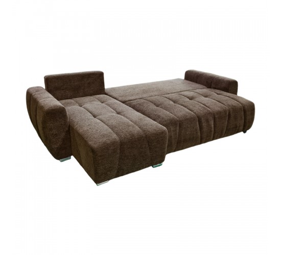Γωνιακός αναστρέψιμος καναπές-κρεβάτι Vivad ύφασμα σε απόχρωση σκούρο καφέ 275x164x91εκ Υλικό: CHENILLE FABRIC - FOAM - EUCALYPTUS WOOD 371-000010