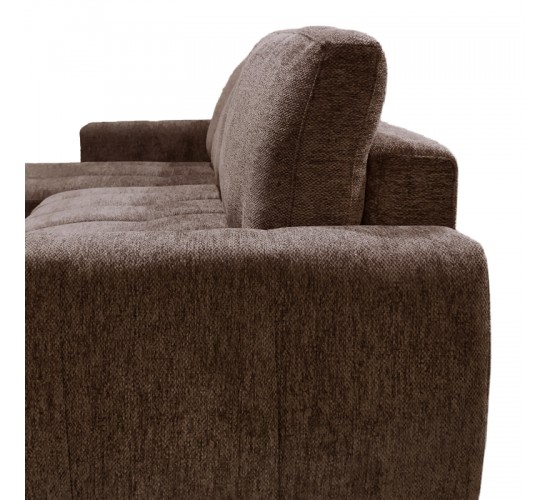 Γωνιακός αναστρέψιμος καναπές-κρεβάτι Vivad ύφασμα σε απόχρωση σκούρο καφέ 275x164x91εκ Υλικό: CHENILLE FABRIC - FOAM - EUCALYPTUS WOOD 371-000010