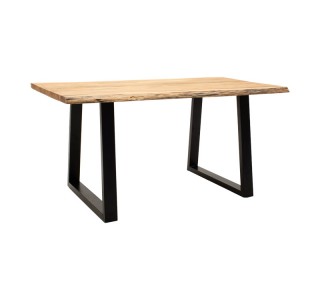 Τραπέζι Miles Slim μασίφ ξύλο ακακίας σε φυσική απόχρωση με μαύρα μεταλλικά πόδια 140x80x76εκ Υλικό: 2.5 CM ACACIA SOLID WOOD - METAL 372-000001