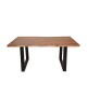Τραπέζι Miles μασίφ ξύλο ακακίας πάχους 3.7-4εκ σε καρυδί απόχρωση με μαύρα μεταλλικά πόδια 140x80x76εκ Υλικό: 3.7-4 CM ACACIA SOLID WOOD - METAL 372-000019