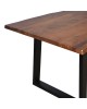 Τραπέζι Miles μασίφ ξύλο ακακίας πάχους 3.7-4εκ σε καρυδί απόχρωση με μαύρα μεταλλικά πόδια 140x80x76εκ Υλικό: 3.7-4 CM ACACIA SOLID WOOD - METAL 372-000019