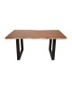 Τραπέζι Miles μασίφ ξύλο ακακίας πάχους 3.7-4εκ σε καρυδί απόχρωση με μαύρα μεταλλικά πόδια 160x90x76εκ Υλικό: 3.7-4 CM ACACIA SOLID WOOD - METAL 372-000020