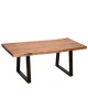 Τραπέζι σαλονιού Miles μασίφ ξύλο ακακίας πάχους 3.7-4εκ σε καρυδί απόχρωση με μαύρα μεταλλικά πόδια 115x60x45εκ Υλικό: 3.7 CM ACACIA SOLID WOOD - METAL 372-000021
