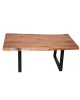 Τραπέζι σαλονιού Miles μασίφ ξύλο ακακίας πάχους 3.7-4εκ σε καρυδί απόχρωση με μαύρα μεταλλικά πόδια 115x60x45εκ Υλικό: 3.7 CM ACACIA SOLID WOOD - METAL 372-000021