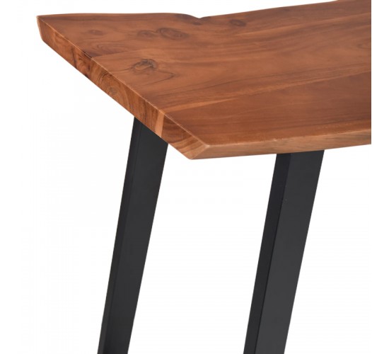 Τραπέζι μπαρ Miles μασίφ ξύλο ακακίας 3.7-4εκ σε καρυδί απόχρωση με μαύρα μεταλλικά πόδια 120x53x97εκ Υλικό: 3.7 CM ACACIA SOLID WOOD - METAL 372-000022