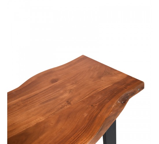 Τραπέζι μπαρ Miles μασίφ ξύλο ακακίας 3.7-4εκ σε καρυδί απόχρωση με μαύρα μεταλλικά πόδια 120x53x97εκ Υλικό: 3.7 CM ACACIA SOLID WOOD - METAL 372-000022