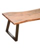 Παγκάκι Miles Slim  μασίφ ξύλο ακακίας σε καρυδί απόχρωση με μαύρα μεταλλικά πόδια 160x40x45εκ Υλικό: 2.5 CM ACACIA SOLID WOOD - METAL 372-000023