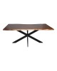 Τραπέζι Lenoua μασίφ ξύλο ακακίας πάχους 3.7-4εκ σε καρυδί απόχρωση με μαύρα μεταλλικά πόδια 180x90x76εκ Υλικό: 3.7 CM ACACIA SOLID WOOD - METAL 372-000024
