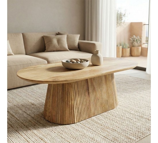 Τραπέζι σαλονιού Aithra μασίφ ξύλο μάνγκο σε φυσική απόχρωση 120x60x42εκ Υλικό: MANGO WOOD 372-000027