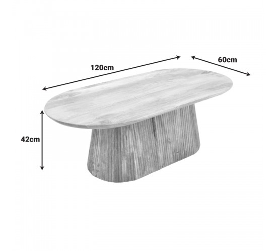 Τραπέζι σαλονιού Aithra μασίφ ξύλο μάνγκο καρυδί 120x60x42εκ Υλικό: MANGO WOOD 372-000028