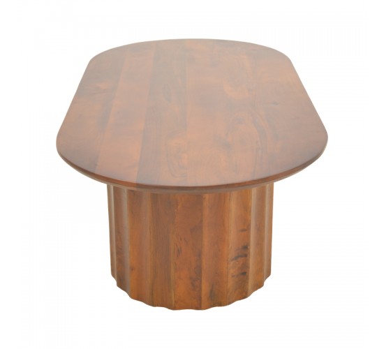 Τραπέζι σαλονιού Flute μασίφ ξύλο μάνγκο καρυδί 130x65x40εκ Υλικό: MANGO WOOD 372-000029