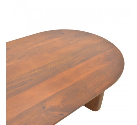 Τραπέζι σαλονιού Flute μασίφ ξύλο μάνγκο καρυδί 130x65x40εκ Υλικό: MANGO WOOD 372-000029
